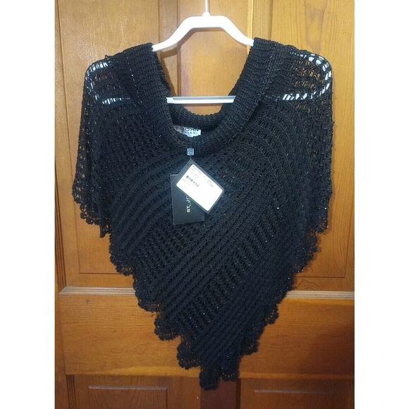 NWT St. John Evening Crocheted Capelet Sz PS Black Beaded $345 Shawl - Picture 2 of 8